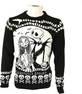 Disney The Nightmare Before Christmas Kersttrui -M- Seriously Spooky Zwart/Wit
