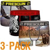 Freegun microvezel | MAAT 116/128 | 3-pack jongens boxershorts | Trio Wild animals