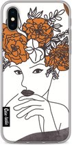 Casetastic Apple iPhone X / iPhone XS Hoesje - Softcover Hoesje met Design - Flower Girl Lines Print