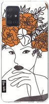 Casetastic Samsung Galaxy A71 (2020) Hoesje - Softcover Hoesje met Design - Flower Girl Lines Print