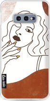 Casetastic Samsung Galaxy S10e Hoesje - Softcover Hoesje met Design - Line Art Woman Print