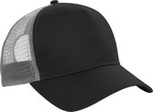 Beechfield Mens Half Mesh Trucker Cap / Headgear (Zwart/ gris clair)