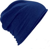 Beechfield Unisex Plain Jersey Beanie Hat (Marine)