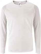 SOLS Heren Sportief T-Shirt met lange mouwen (Wit)