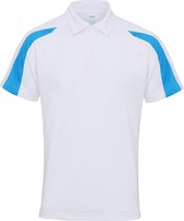 Awdis Gewoon Cool Mens Korte Mouw Contrast Paneel Poloshirt (Arctisch wit/saffierblauw)