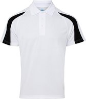 Awdis Gewoon Cool Mens Korte Mouw Contrast Paneel Poloshirt (Arctisch wit/straalzwart)