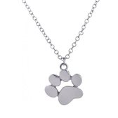 Zilverkleurige ketting met hanger hondenpootje