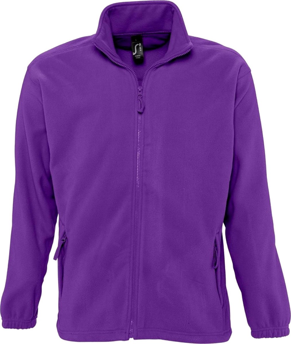 SOLS Heren North Full Zip Outdoor Fleece Jacket Donkerpaars