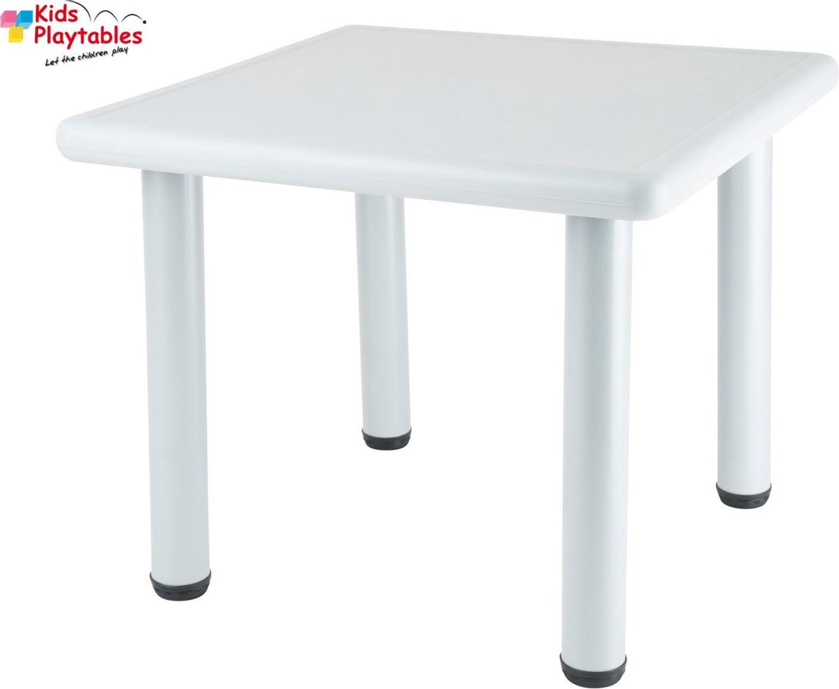 Vierkante Kunststof Kindertafel - kleur lichtgrijs - Plastic tafel -  Kleurtafel /... | bol.com