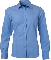 James and Nicholson Dames/dames Poplin-shirt met lange mouwen (Aqua)