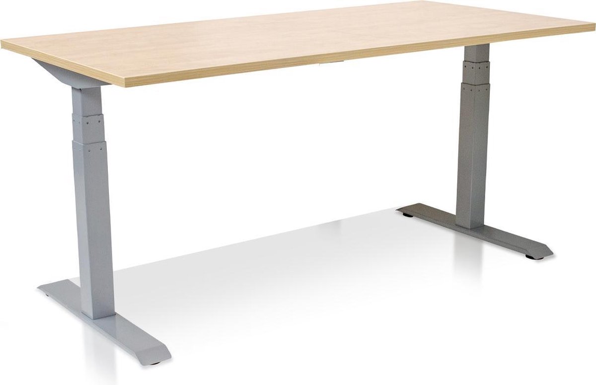 Zit-sta bureau elektrisch verstelbaar - MRC PRO NEN-EN 527 | 160x80 cm | frame aluminium - blad wild peren - met kabelmanagement | memory functie met USB | 150kg draagvermogen