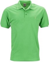 James and Nicholson Heren Werkkleding Polo Pocket Shirt (Kalk groen)