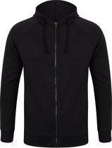 SF Unisex Volwassenen Slim Fit Zip Hooded Sweatshirt (Zwart)