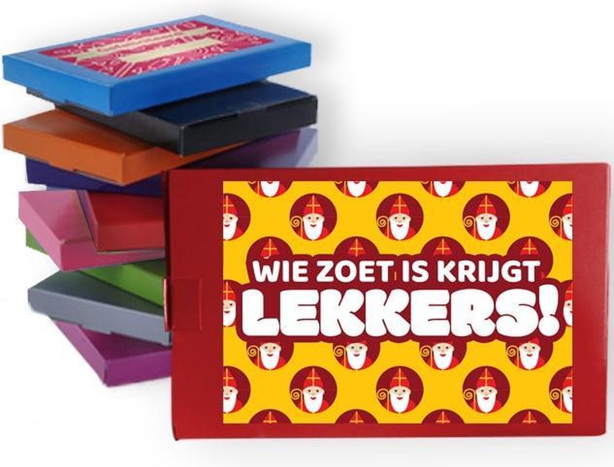 Sinterklaas - Cadeau-doosje met snoepmix- Wie zoet is krijgt lekkers