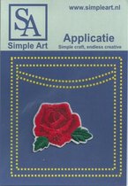 Opstrijk applicaties / Strijk Patch Set / Roos klein rood /Formaat: 4,7 x 3,5 cm