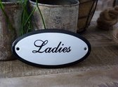 Emaille deurbordje ovaal 'Ladies'