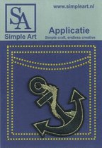 Opstrijk applicaties / Strijk Patch Set / Anker goud /Formaat: 6,0 x 6,5 cm