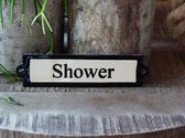 Plaque de porte en émail droite 'Shower'