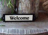 Emaille deurbordje recht 'Welcome'