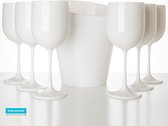6x Witte Onbreekbare Wijnglazen 48cl en 1x Witte ijsemmer - Cadeau Set No.4 - PGplastics