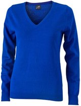 James and Nicholson Vrouwen/dames V-hals pullover (Koningsblauw)