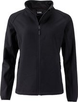 James and Nicholson Dames/dames Promo Softshell Jacket (Zwart/Zwart)