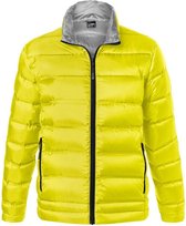 James and Nicholson Heren Quilted Down Jacket (Geel/zilver)