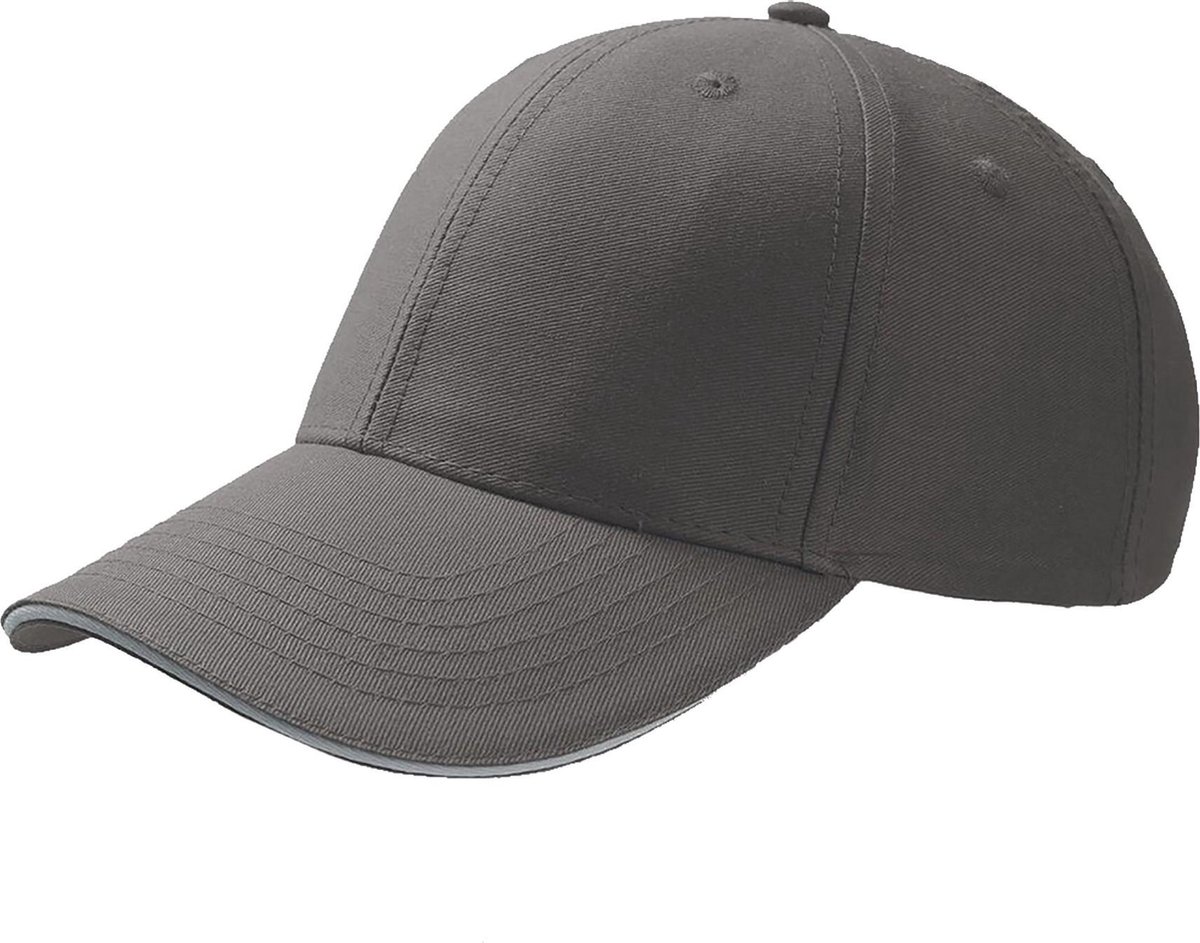 Atlantis Sport Sandwich 6 Panel Baseball Cap (Pakket van 2) (Grijs)