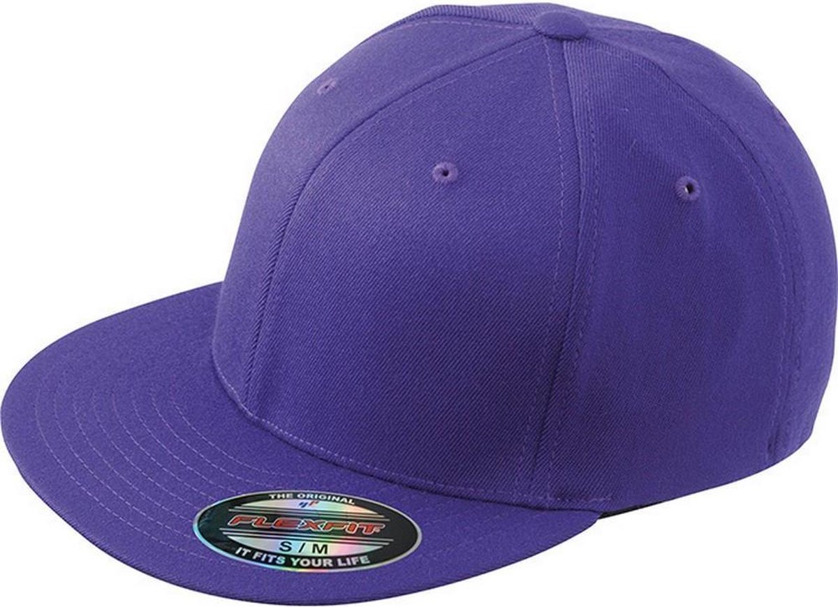 Myrtle Beach Unisex Flexfit Flat Peak Cap (Paars)