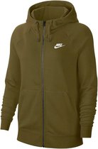 Nike - Essential Full-zip Hoodie W - Damesvest - S - Groen/Bruin