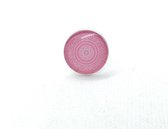 2 Love it Mandala Rose clair - Bague - Taille ajustable - Diamètre 20 mm - Rose - Blanc - Couleur argent