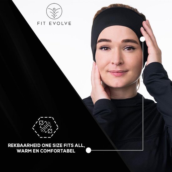 Fit Evolve® Oorwarmer Muts - Hoofdband Fleece - Sporthoofdband Haarband -  Vrouwen - Zwart | bol