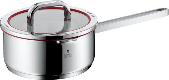 WMF Pannendeksel 16 cm, glazen deksel met vierkante metalen handgreep