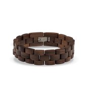 Houten schakelarmband - walnut - unisex