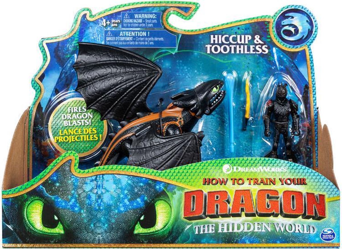 Garderobe maaien Duidelijk maken How To Train Your Dragon, Toothless and Hiccup, Dragon with Armored Viking  Figure | bol.com