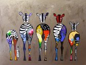 Delki® Schilderen Op Nummer - Zebra's - 40x50cm - Met Frame - Paint By Number - Volwassenen En Kinderen