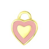 Zilveren oorbelhanger gold hart Mix&Match