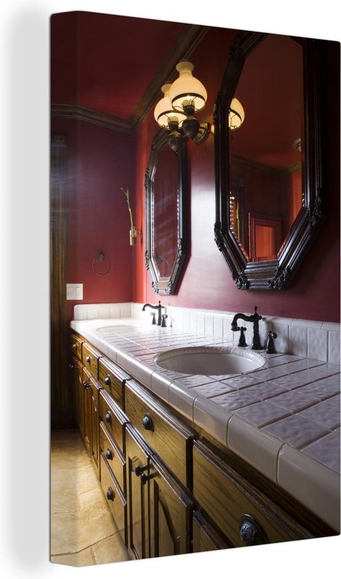 Toile de salle de bain rouge 2cm 40x60 cm - Tirage photo sur toile  (Décoration murale... | bol.com