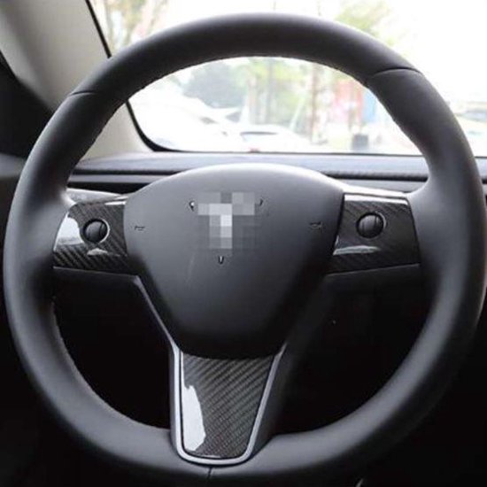 Betekenis Hij pond Tesla Model 3 Stuur Cover Carbon Fiber Stuurcover Auto Accessoires 3-delig  Interieur... | bol.com