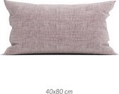 2x housses de coussin de Luxe aspect lin violet | 40 x 80 | Finement tissé | Doux et respirant