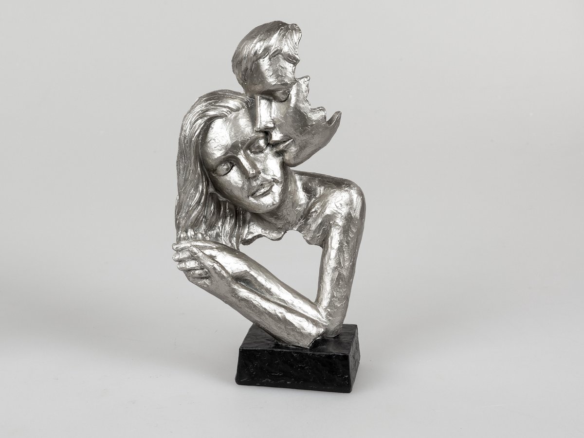 Vrouw - Beeld - Zilver - op voet wit - 29cm - Liefde
