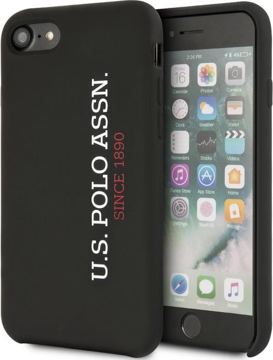 U.S. Polo Silicone Hard Cover Apple iPhone 7/8/SE (2020) - Zwart