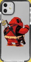 Hoesjes Atelier Zwart Frame Transparant Impact Case Dikke Deadpool voor IPhone 11 met ScreenProtector