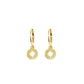 Open star coin earrings - Goud