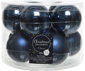 10-delig glazen kerstballen set (blauw) 6cmø