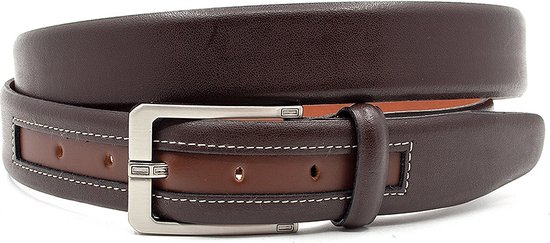 JV Belts Bruine unisex riem - heren en dames riem - 3.5 cm breed - Bruin - Echt Leer - Taille: 115cm - Totale lengte riem: 130cm