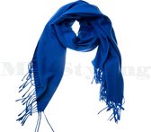 Sjaal effen shawl - kobalt blauw