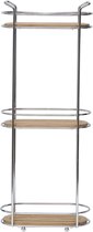 4goodz Support de douche d'angle ovale à 3 niveaux en métal / bambou - 13,5x24,5x62 cm