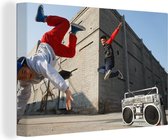 Jeunes dansent dans la rue toile 2cm 90x60 cm - Tirage photo sur toile (Décoration murale salon / chambre)