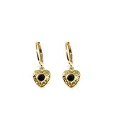 Heart with diamond earrings - Goud